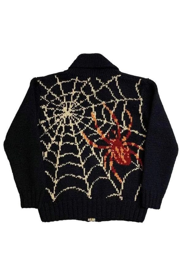 Chic Spider Web Knit Cardigan: Perfect for Spring Outfits & Concerts