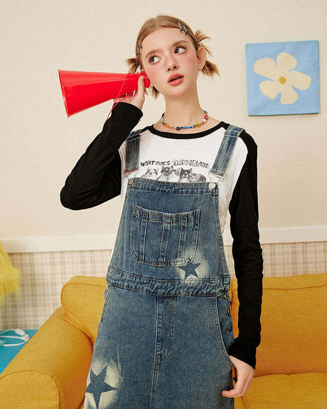 Chic Star Girl Denim Overalls: Perfect for Spring Outfits & Casual Looks