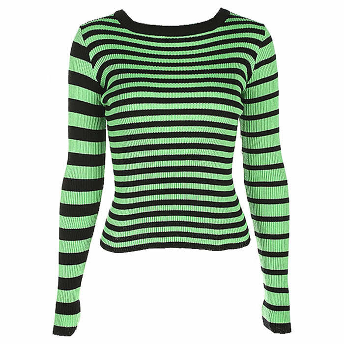 Chic Striped Ribbed Sweater: Perfect for Spring Outfits & Casual Looks