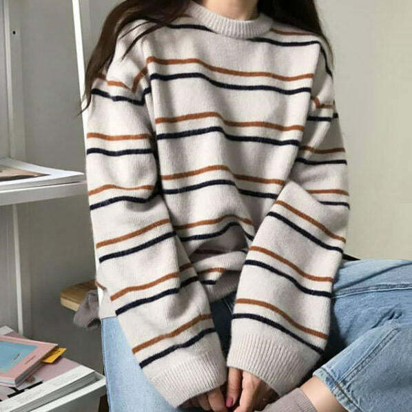 Chic Striped Sweater: Perfect for Casual Outfits & Spring Fashion Ideas