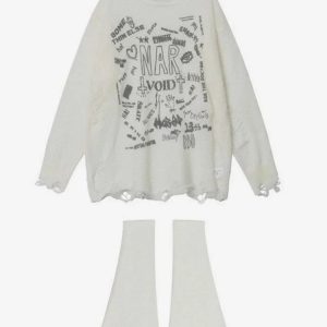 Chic Void Riot Distressed Sweater: Perfect for Casual Outfits & Concerts