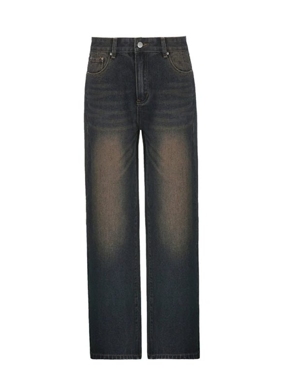 Chic Washed Denim Wide-Leg Jeans: Perfect for Casual Outfits