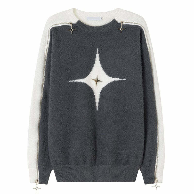 Chic White Star Open-Shoulder Sweater: Perfect for Spring Outfits