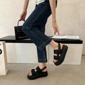 Chunky Velcro Strap Sandals: Perfect for Spring Outfits & Concert Looks