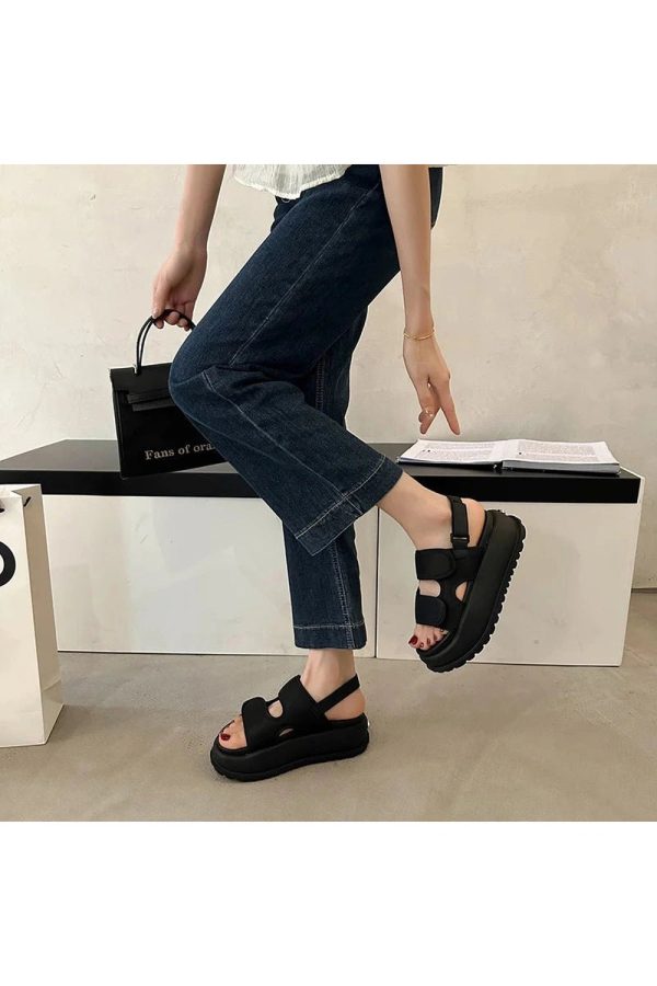 Chunky Velcro Strap Sandals: Perfect for Spring Outfits & Concert Looks