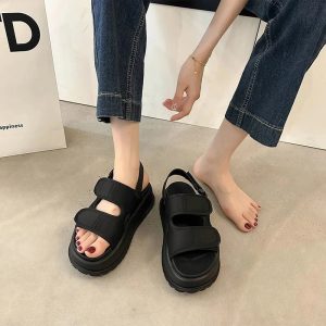 Chunky Velcro Strap Sandals: Perfect for Spring Outfits & Concert Looks