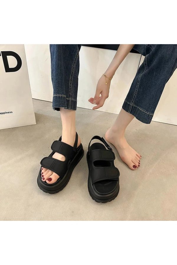 Chunky Velcro Strap Sandals: Perfect for Spring Outfits & Concert Looks