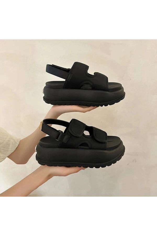 Chunky Velcro Strap Sandals: Perfect for Spring Outfits & Concert Looks