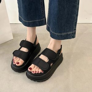 Chunky Velcro Strap Sandals: Perfect for Spring Outfits & Concert Looks