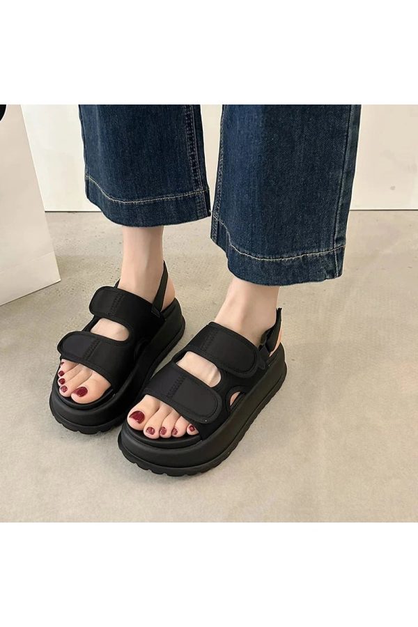 Chunky Velcro Strap Sandals: Perfect for Spring Outfits & Concert Looks