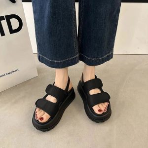 Chunky Velcro Strap Sandals: Perfect for Spring Outfits & Concert Looks