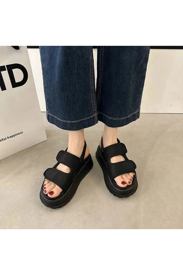 Chunky Velcro Strap Sandals: Perfect for Spring Outfits & Concert Looks