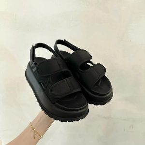 Chunky Velcro Strap Sandals: Perfect for Spring Outfits & Concert Looks