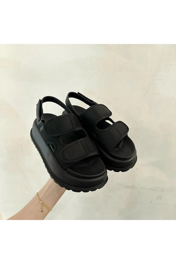 Chunky Velcro Strap Sandals: Perfect for Spring Outfits & Concert Looks