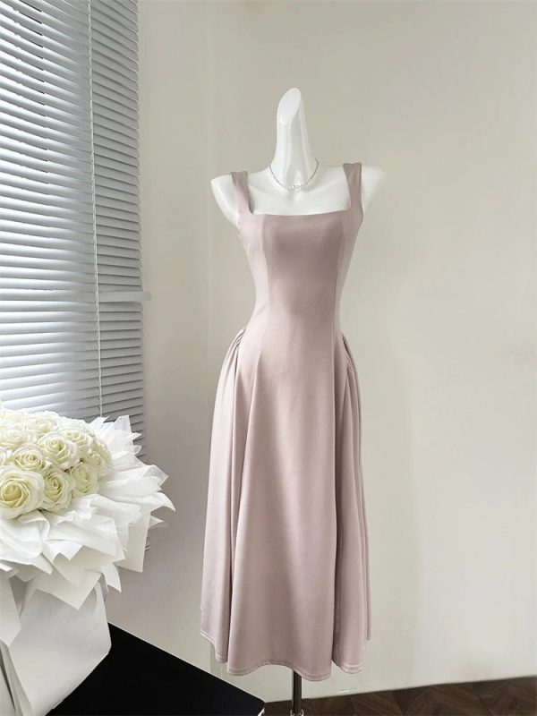 Classic Square Neck Flared Dress: Perfect for Prom, Spring & Date Nights