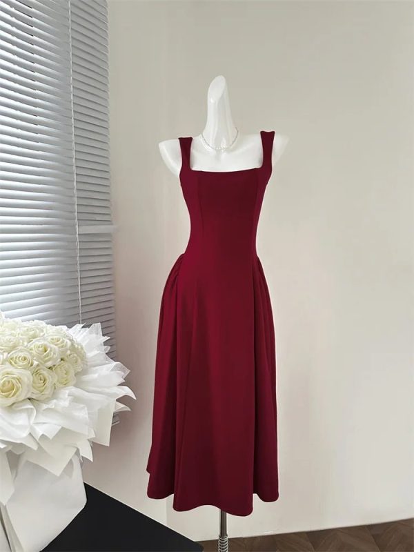 Classic Square Neck Flared Dress: Perfect for Prom, Spring & Date Nights