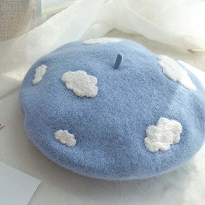 Cloudy Skies Beret: Chic Accessory for Spring Outfits & Concert Looks