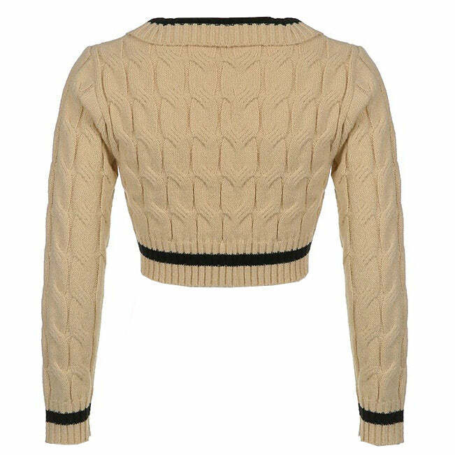 Coffee Cream Cropped Sweater - Cute 2000s Outfits & Y2K Fashion Inspiration