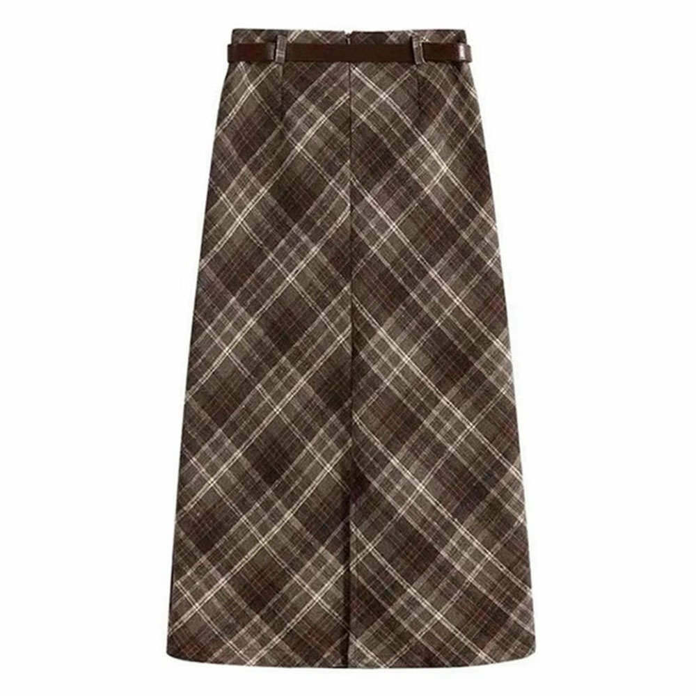 Coffee Cream Plaid Midi Skirt: Chic Outfit Ideas for Every Occasion