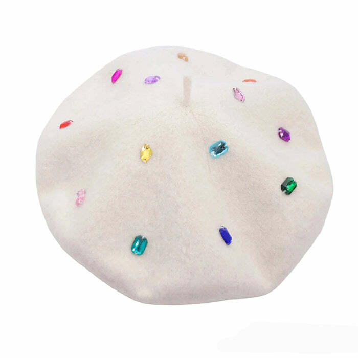 Colorful Rhinestone Beret Hat for Stylish Outfits & Fashion Ideas