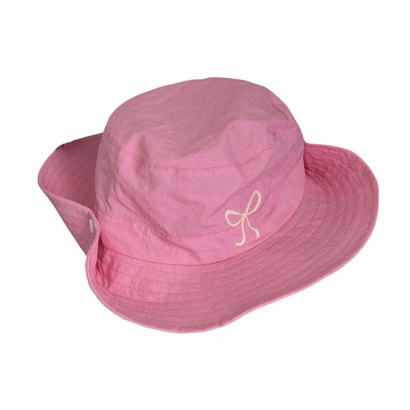 Coquette Aesthetic Bow Fisherman Hat for Stylish Spring Outfits