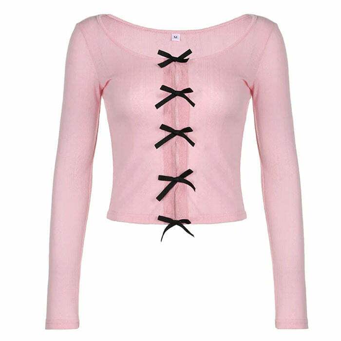 Coquette Bow Long Sleeve Split Top: Chic Outfit Ideas for Every Occasion