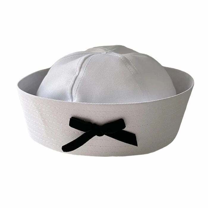 Coquette Girl Bow Sailor Hat: Perfect for Spring Outfits & Concert Looks