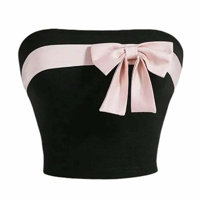 Coquette Girl Bow Tube Top: Trendy Outfit Ideas for Spring & Beyond