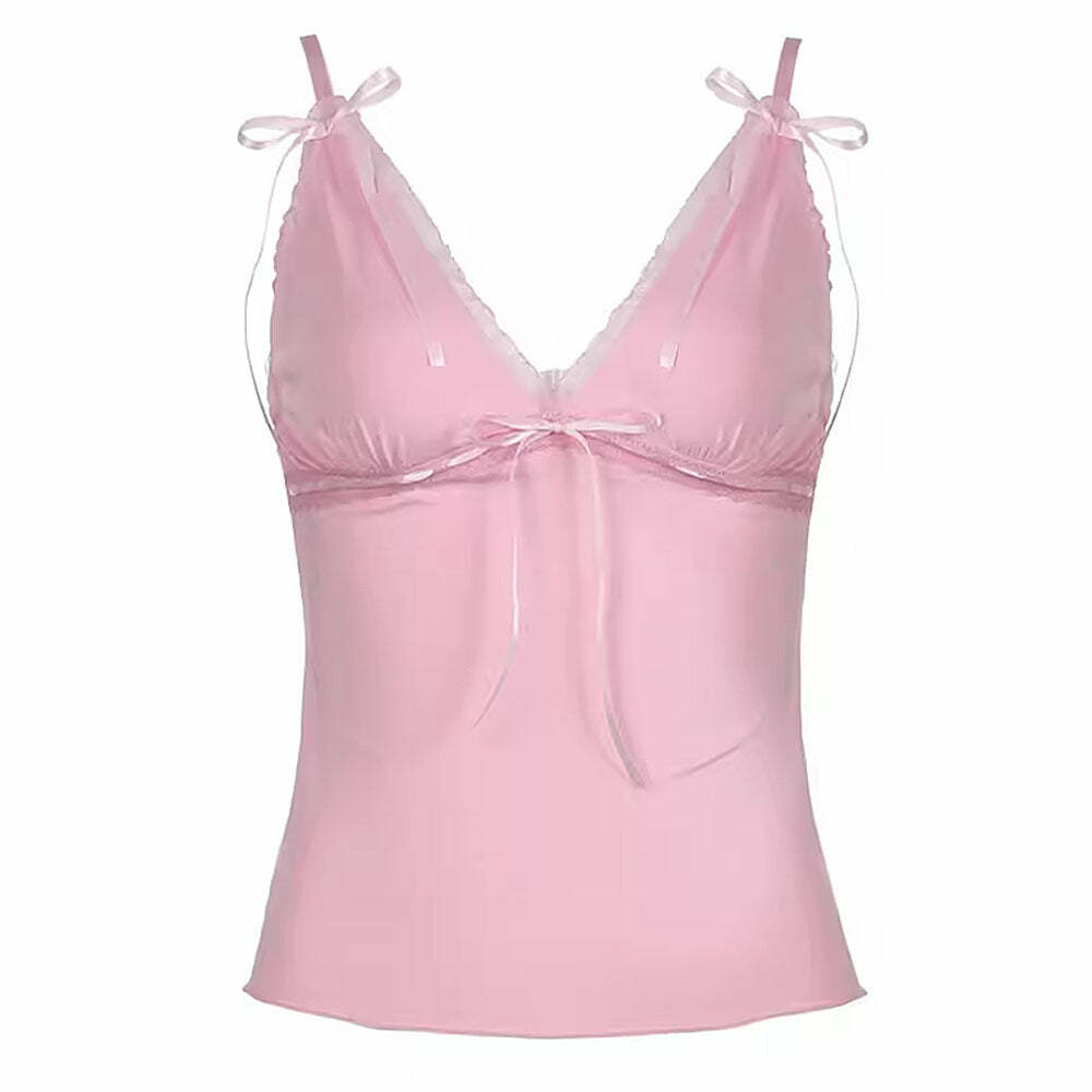 Coquette Girl Pink Bow Lace Top: Perfect for Spring Outfits & Date Nights