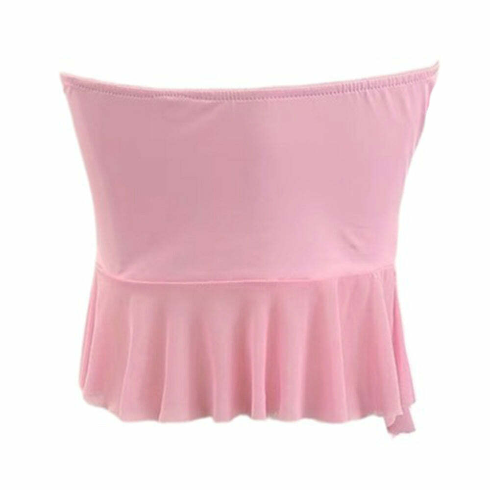 Coquette Ruffle Tube Top - Cute 2000s Outfits & Y2K Fashion Inspiration