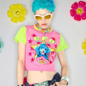 Cosmic Canine Top - Cute 2000s Outfits, Y2K Fashion, McBling Style