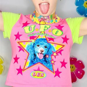 Cosmic Canine Top - Cute 2000s Outfits, Y2K Fashion, McBling Style