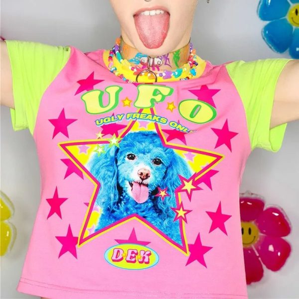 Cosmic Canine Top - Cute 2000s Outfits, Y2K Fashion, McBling Style