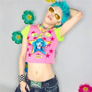 Cosmic Canine Top - Cute 2000s Outfits, Y2K Fashion, McBling Style