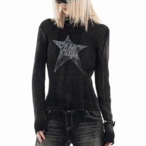 Cosmic Grunge Star Sweater: Trendy Outfit Ideas for Concerts & Casual Wear