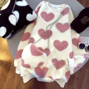 Cozy Fuzzy Heartfelt Love Sweater: Perfect for Spring Outfits & Date Nights