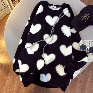 Cozy Fuzzy Heartfelt Love Sweater: Perfect for Spring Outfits & Date Nights