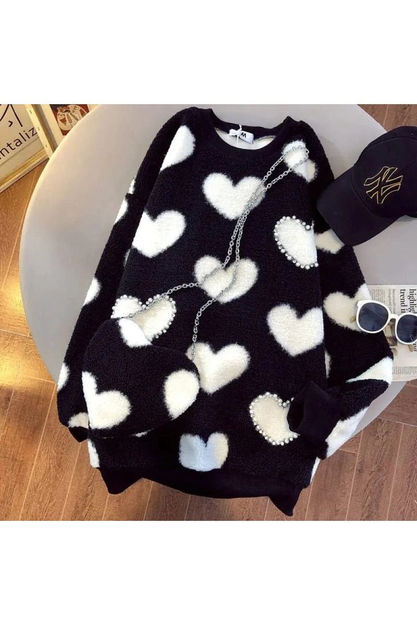 Cozy Fuzzy Heartfelt Love Sweater: Perfect for Spring Outfits & Date Nights