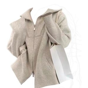 Cozy Neutral Zip-Up Sweater: Perfect for Spring Outfits & Casual Looks