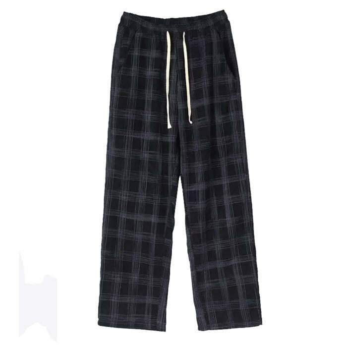 Cozy Up Navy Plaid Pants: Perfect for Spring Outfits & Casual Looks