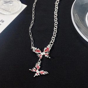 Crimson Butterfly Chain Necklace: Perfect for Concerts, Dates & Outfits