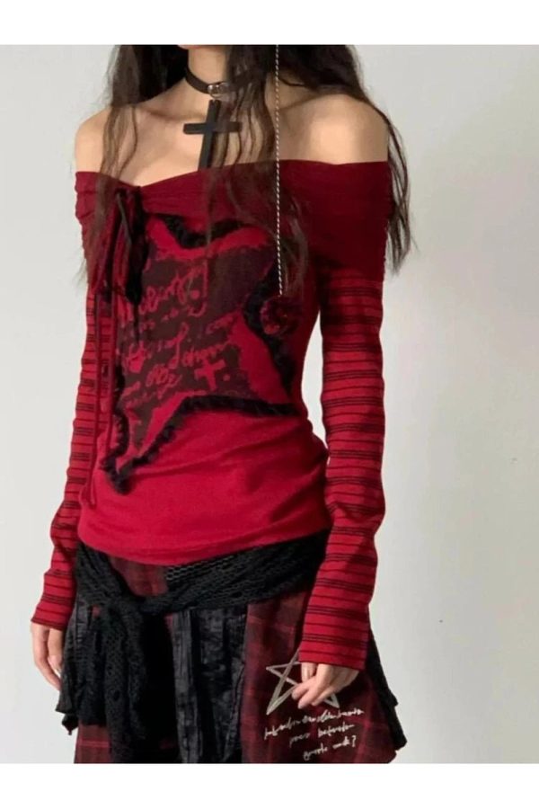 Crimson Chaos Off-Shoulder Top: Trendy Outfit Ideas for Every Occasion