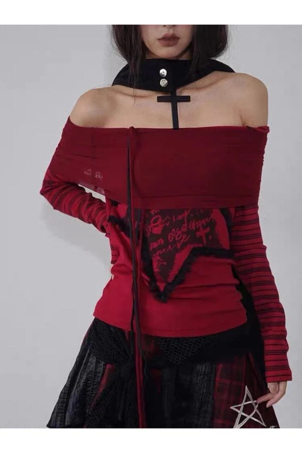 Crimson Chaos Off-Shoulder Top: Trendy Outfit Ideas for Every Occasion