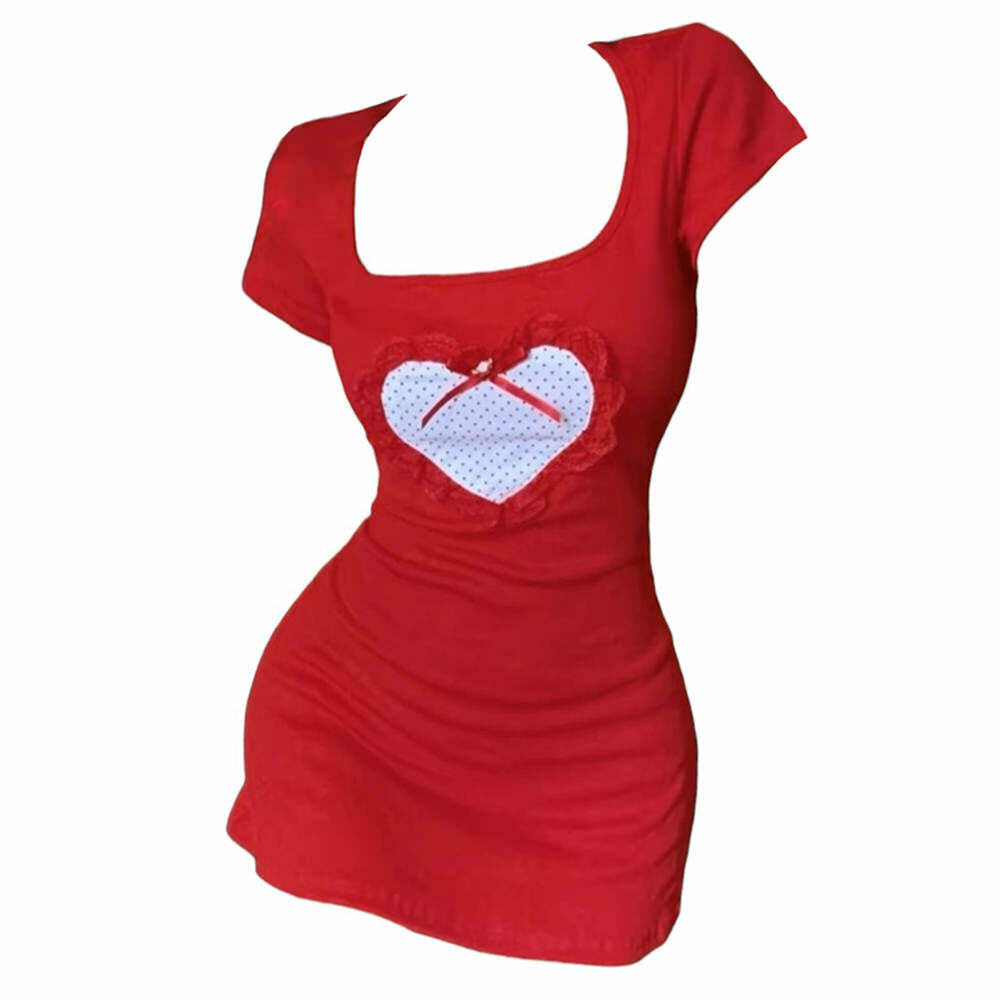 Crimson Heart Mini Dress: Perfect for Concerts, Dates, and Spring Outfits