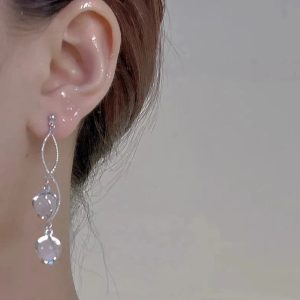 Crystal Twirl Drop Earrings: Perfect for Concerts, Date Nights