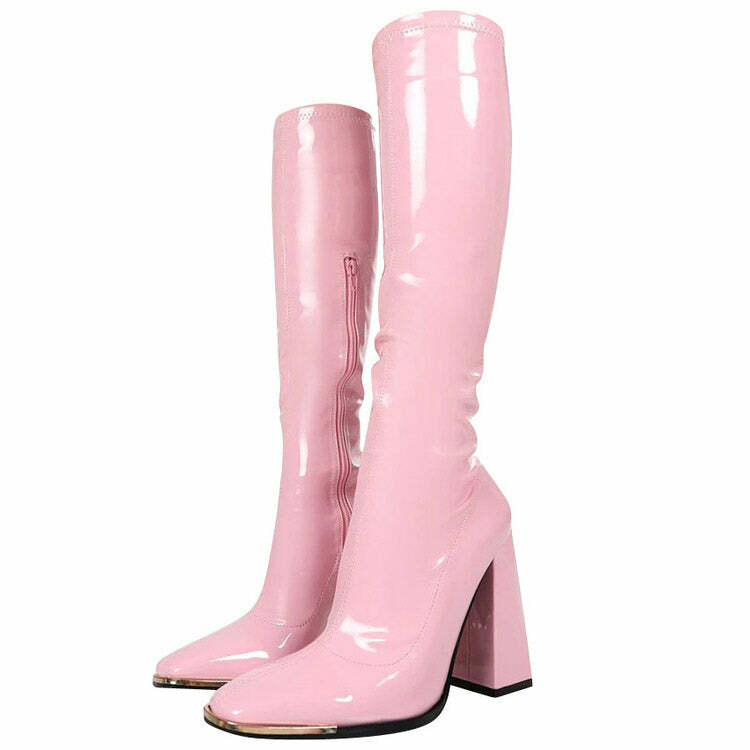 Danish Pastel Aesthetic Vinyl Boots for Dreamy Outfits & Concert Looks