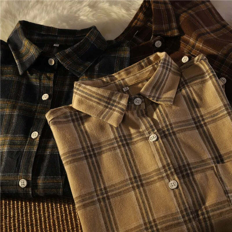 Dark Academia Aesthetic Plaid Shirt: Trendy Outfit Ideas & Fashion Fits