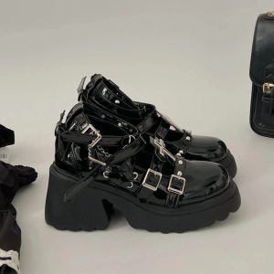 Dark Angel Chain Strap Shoes: Perfect for Concerts, Date Nights