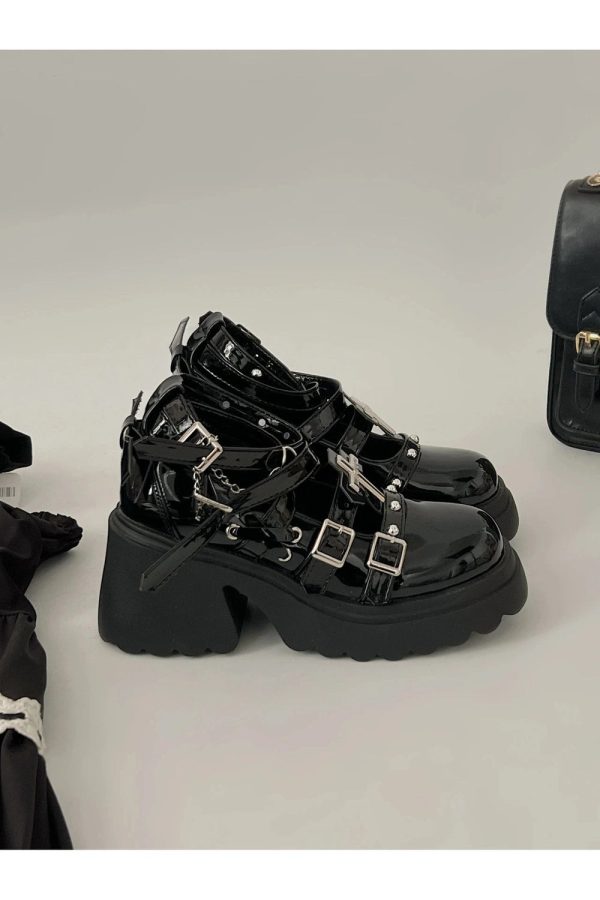 Dark Angel Chain Strap Shoes: Perfect for Concerts, Date Nights