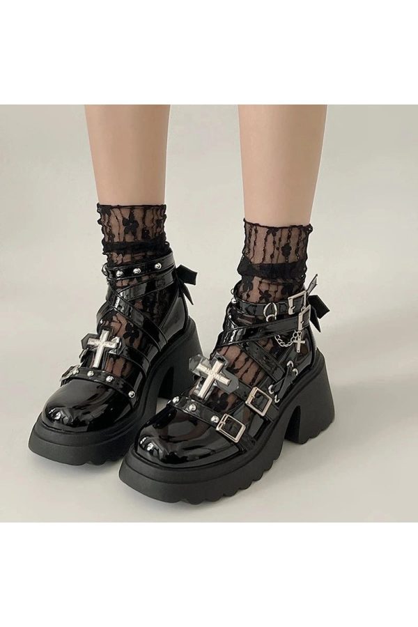 Dark Angel Chain Strap Shoes: Perfect for Concerts, Date Nights